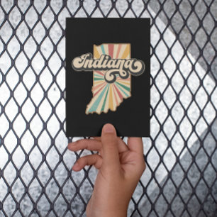 Retro Indiana kaart artwork    staatsontwerp