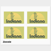 Retro Indiana Rechthoekige Sticker (Vel)