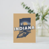 Retro Indiana Schilderachtig silhouet Briefkaart (Staand voorkant)