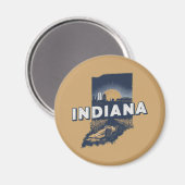 Retro Indiana Schilderachtig silhouet Magneet (Voorkant / Achterkant)