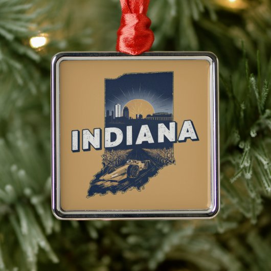 Retro Indiana Schilderachtig silhouet Metalen Ornament (Boom)