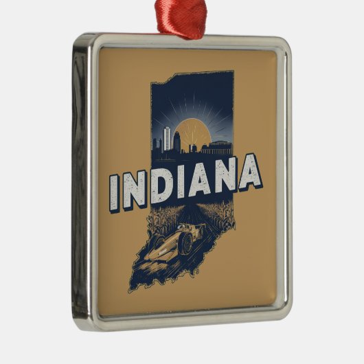 Retro Indiana Schilderachtig silhouet Metalen Ornament (Rechts)