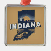 Retro Indiana Schilderachtig silhouet Metalen Ornament (Voorkant)