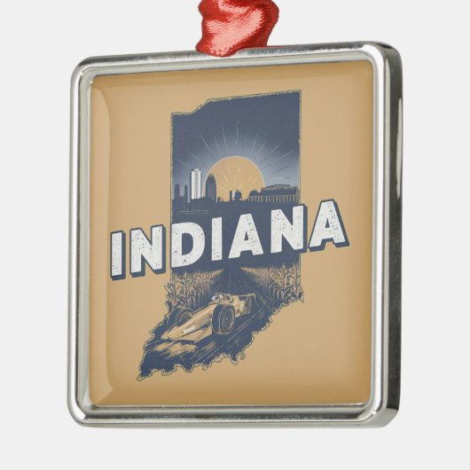 Retro Indiana Schilderachtig silhouet Metalen Ornament (Links)