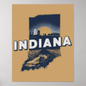 Retro Indiana Schilderachtig silhouet Poster (Voorkant)