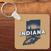 Retro Indiana Schilderachtig Silhouet  Sleutelhanger (Voorkant)