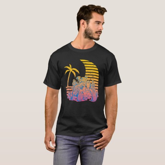 Retro - Indie Aesthetic - Vaporwave - Turtle - Pop T-shirt (Voorkant volledig)