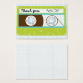 Retro Indie Mixtape Bruiloft Blauw / Limoen Groen Visitekaartjes (Voorkant /achterkant)