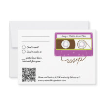 Retro Indie Mixtape Bruiloft Paars & Lime