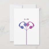 Retro Indie Mixtape Bruiloft (Paarse/Blauw) RSVP Kaartje (Achterkant)