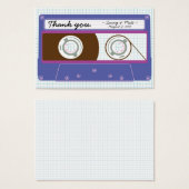 Retro Indie Mixtape Bruiloft (Paarse/Blauw) Visitekaartje (Voorkant /achterkant)