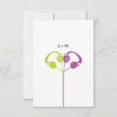 Retro Indie Mixtape Bruiloft (Paarse/Limoen) RSVP Kaartje (Achterkant)