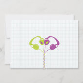 Retro Indie Mixtape Bruiloft (Paarse/Limoen) Save The Date (Achterkant)