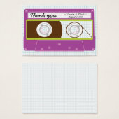 Retro Indie Mixtape Bruiloft (Paarse/Limoen) Visitekaartje (Voorkant /achterkant)