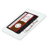 Retro Indie Mixtape Bruiloft Rood, Zwart & Wit Magneet (Linkerzijde)