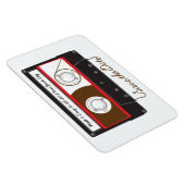 Retro Indie Mixtape Bruiloft Rood, Zwart & Wit Magneet (Rechterzijde)