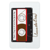Retro Indie Mixtape Bruiloft Rood, Zwart & Wit Magneet (Verticaal)