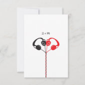 Retro Indie Mixtape Bruiloft Rood, Zwart & Wit RSVP Kaartje (Achterkant)