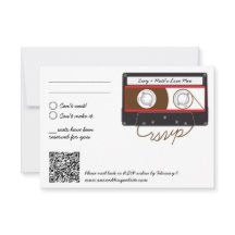 Retro Indie Mixtape Bruiloft Rood, Zwart & Wit