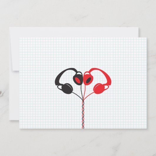 Retro Indie Mixtape Bruiloft Rood, Zwart & Wit Save The Date (Achterkant)