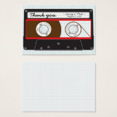 Retro Indie Mixtape Bruiloft Rood, Zwart & Wit Visitekaartjes (Voorkant /achterkant)