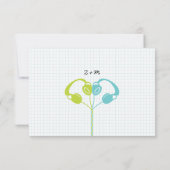 Retro Indie Mixtape Bruiloftsblauw & Limoen RSVP Kaartje (Achterkant)