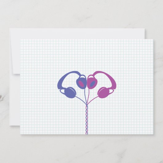 Retro Indie Mixtape Paars / Blauw Save the Date (Achterkant)