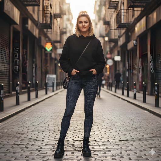 Retro Indigo Grijs Artistieke Textuur Leggings