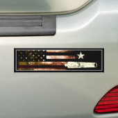  Retro Industrial American Flag Star Cannon Bumpersticker (Op auto)