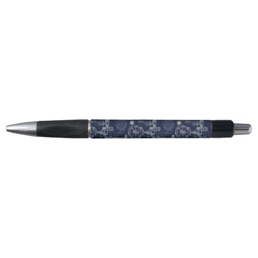 Retro Industriële Blauwe Print Engineering Pen (Voorkant)