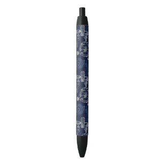 Retro Industriële Blauwe Print Engineering Zwarte Inkt Pen