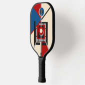 Retro Industriële Deco Geometrische Kunst Pickleball Paddle (Links)