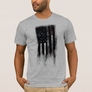 RETRO INDUSTRIËLE STIJL AMERIKAANSE VLAG T-SHIRT
