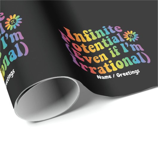 Retro Infinite Potential Irrational Pi Day Math  Cadeaupapier (Rol Hoek)