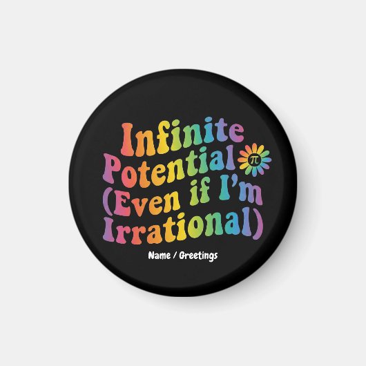 Retro Infinite Potential Irrational Pi Day Math  Magneet (Voorkant)