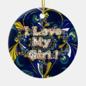Retro Infinity Ik hou van mijn meisje Keramisch Ornament (Voorkant)