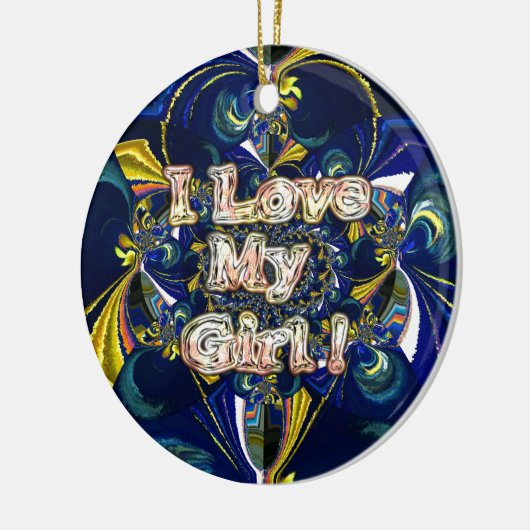 Retro Infinity Ik hou van mijn meisje Keramisch Ornament (Links)