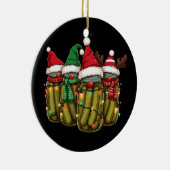 Retro Ingeblikte augurken Kerst Licht Zelfgemaakte Keramisch Ornament (Rechts)