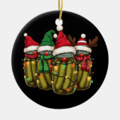 Retro Ingeblikte augurken Kerst Licht Zelfgemaakte Keramisch Ornament (Voorkant)