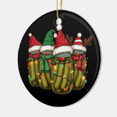 Retro Ingeblikte augurken Kerst Licht Zelfgemaakte Keramisch Ornament (Links)