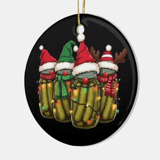 Retro Ingeblikte augurken Kerst Licht Zelfgemaakte Keramisch Ornament (Links)