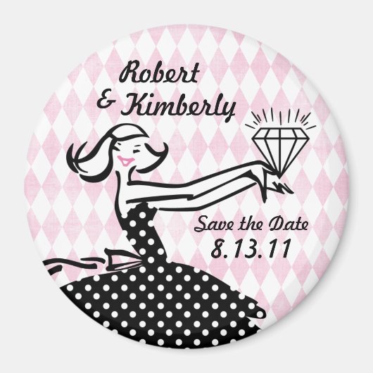 Retro ingeschakeld II Save the Date Magnet (Voorkant)