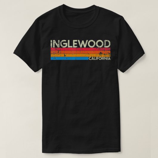  Retro Inglewood California Distress T-shirt (Design voorkant)
