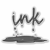 Retro Ink Splatter Sticker – Creative Vibes (Voorkant)