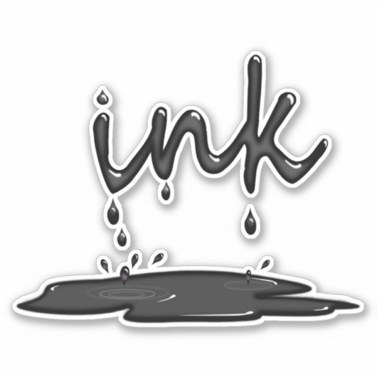 Retro Ink Splatter Sticker – Creative Vibes (Voorkant)