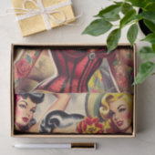 Retro Inked Meisjes Tissuepapier (Geschenk)