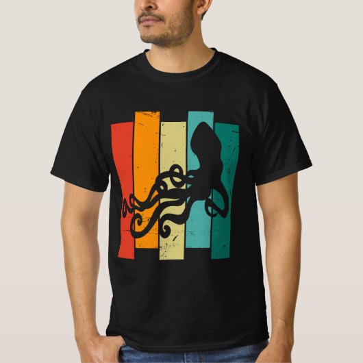  retro inktvis t-shirt (Voorkant)