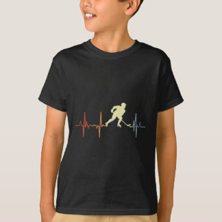 Retro Inline Hockey Polslijn Vintage Cardiogram T-shirt