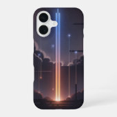 Retro-Inspired Luminous Space Rays iPhone 16 Hoesje (Achterkant)