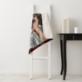 Retro Inspired Portrait of Thoughtful Young Woman Sherpa Deken (In situ)